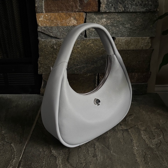 NWT Kate Spade Kayla Crescent Shoulder Bag Grey In Dust Bag XMAS Gift - Picture 7 of 15